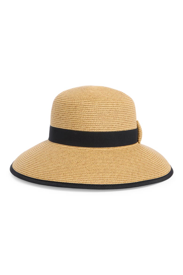Bow Back Framer Hat, Main, color, HEATHER TAN