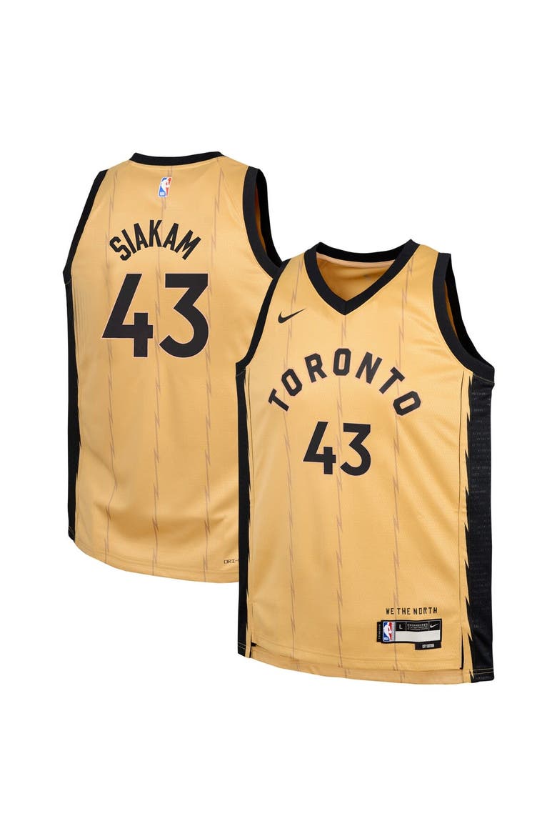 Youth Nike Pascal Siakam Gold Toronto Raptors  Swingman Replica Jersey - City Edition, Alternate, color, Gold