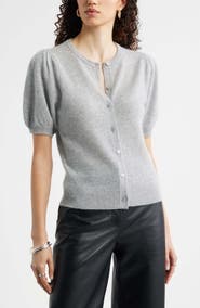 Nordstrom Puff Sleeve Cashmere Cardigan