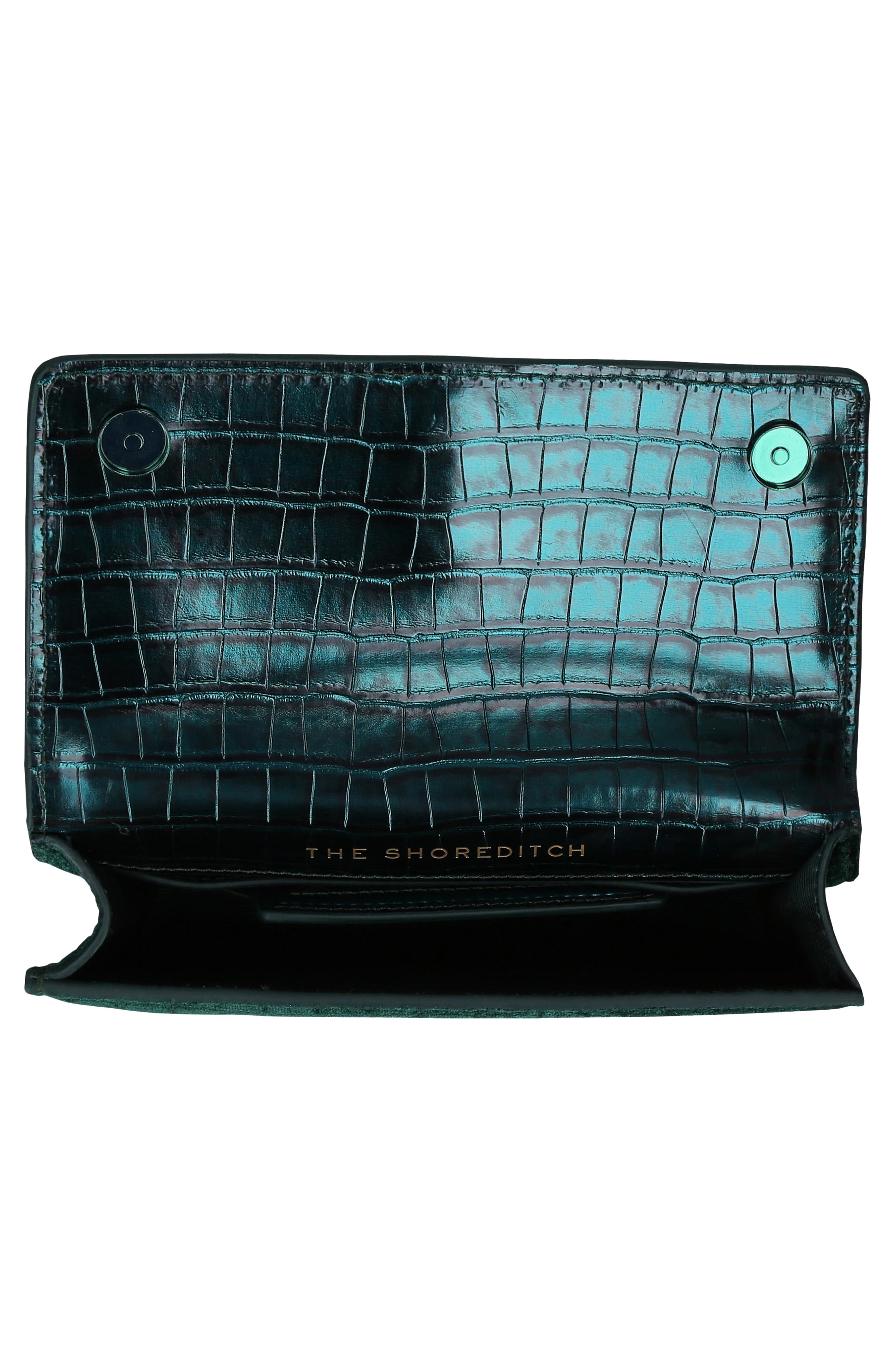 Kurt Geiger London Small Shoreditch Croc Embossed Velvet Crossbody Bag, Alternate, color, 