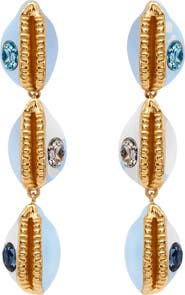 Oscar de la Renta Cowrie Shell Drop Earrings