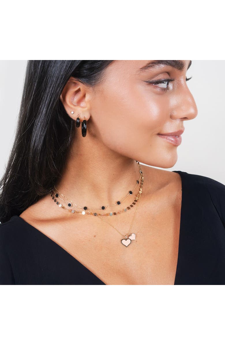 The Lovery Fine Jewelry Pink Pearl Heart Charm, Alternate, color, Pink Pearl