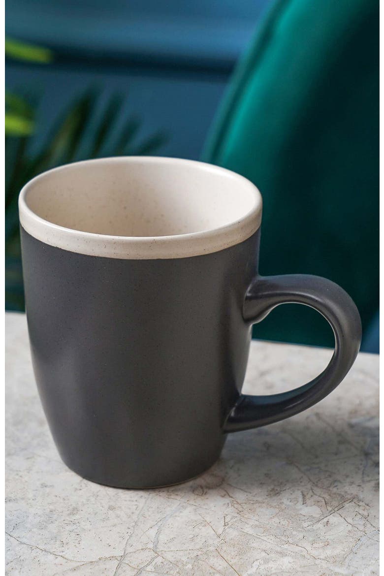 Serenity Stoneware 4-Piece Mug Set, Alternate, color, Dark Gray and Cream