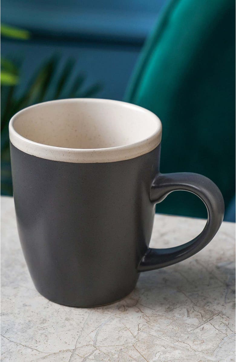 Stone Lain Serenity Stoneware 4-Piece Mug Set, Alternate, color, Dark Gray And Cream