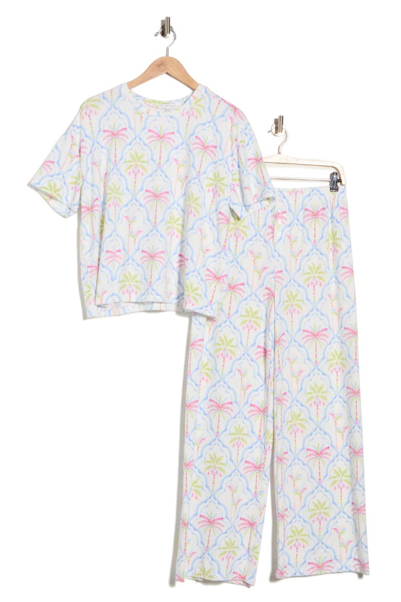 Print Relaxed Fit Pajamas, Alternate, color, IVORY