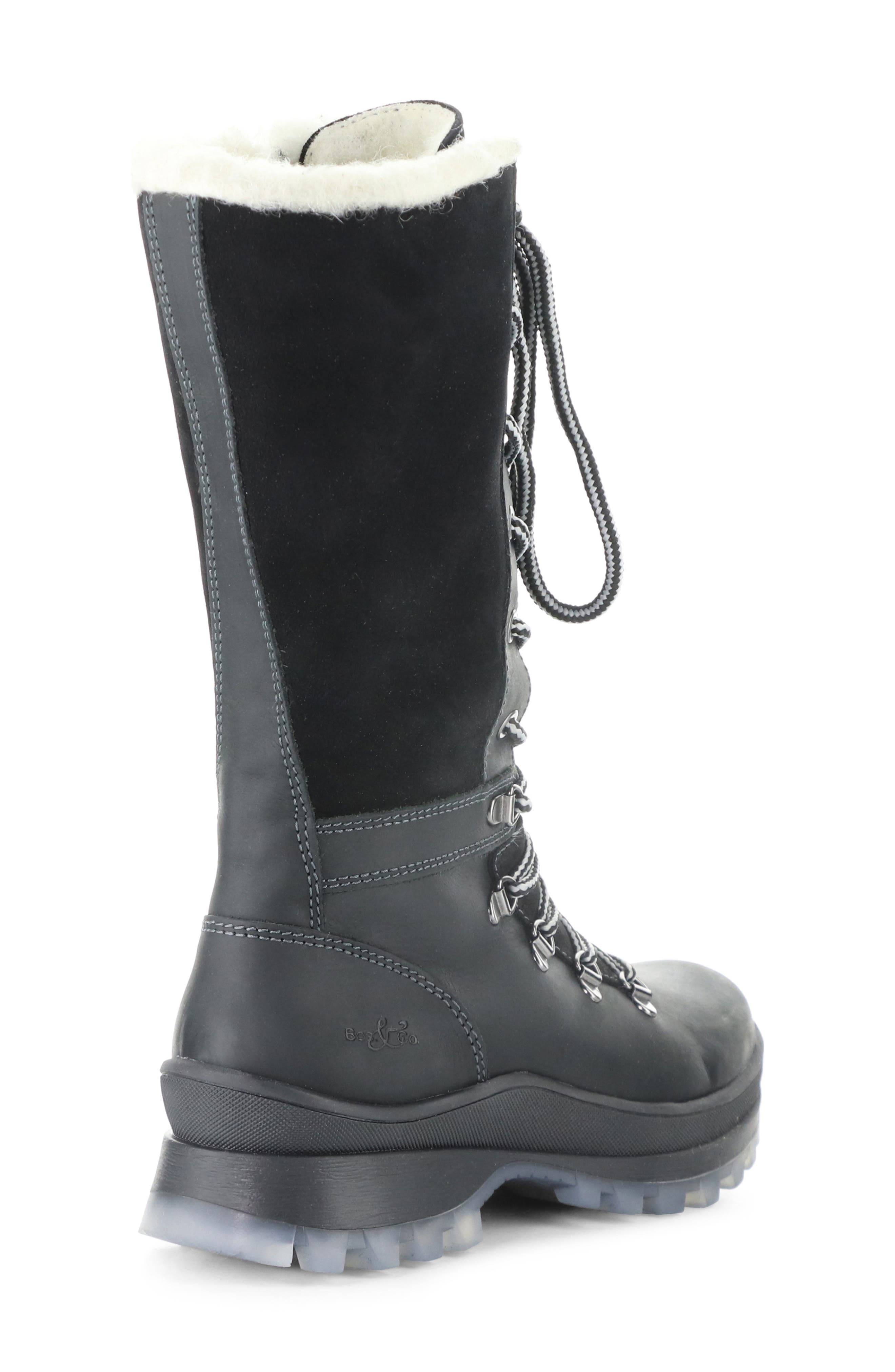 Bos. 
Co. Dell Waterproof Wool Faux Shearling Lined Boot, Alternate, color, Black