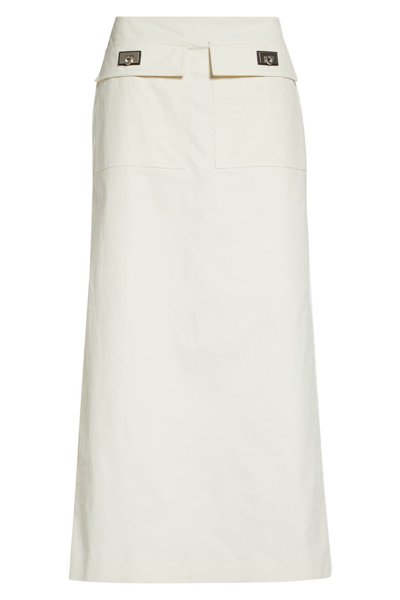 Hug Buckle Coated Linen Cargo Skirt, Alternate, color, MASCARPONE