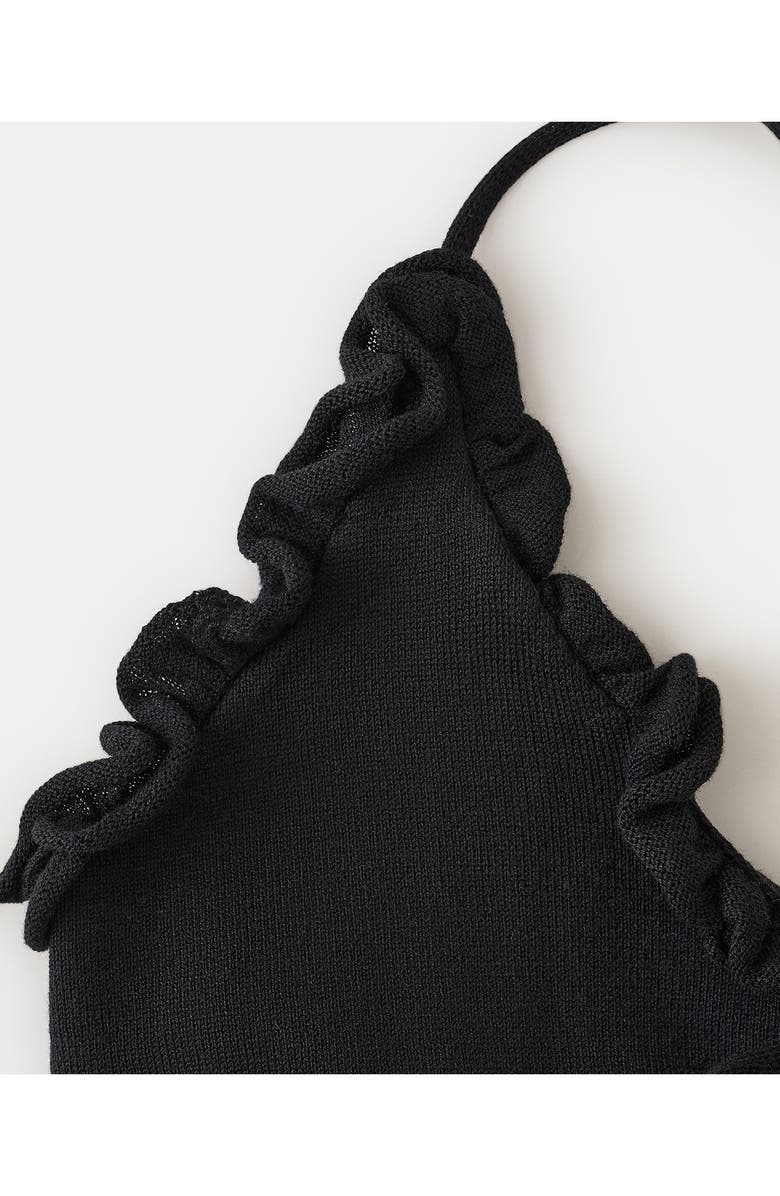 MANGO TEEN Bows Knit Halter Top, Alternate, color, Black