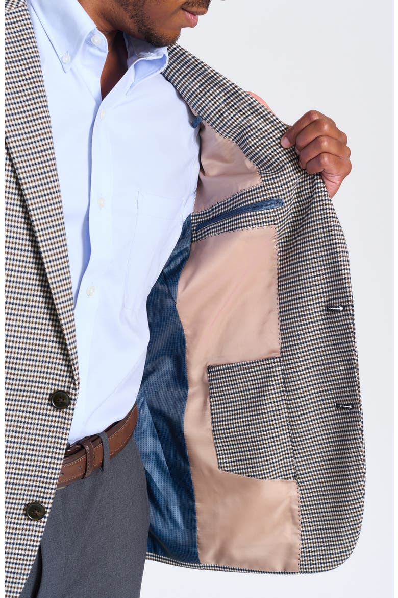 Brown & Navy Houndstooth Blazer, Alternate, color, BROWN/ NAVY