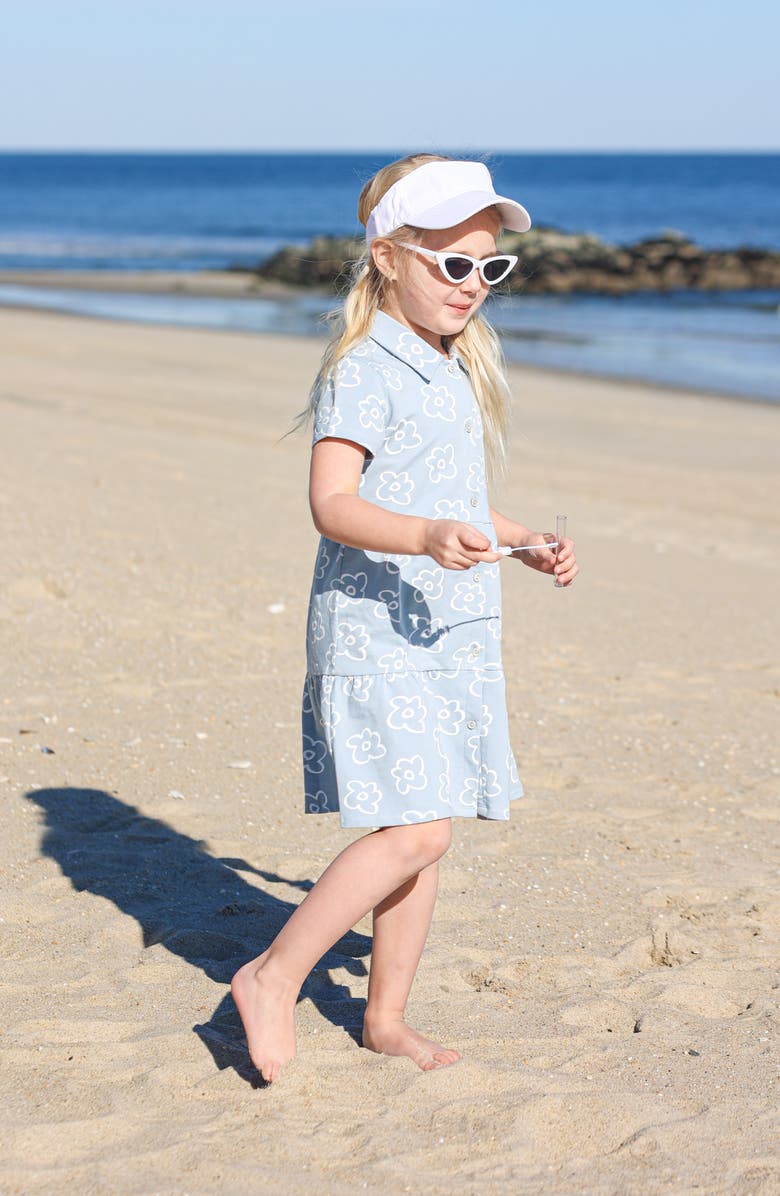 Manière Kids' Flower Short Sleeve Dress, Alternate, color, Blue