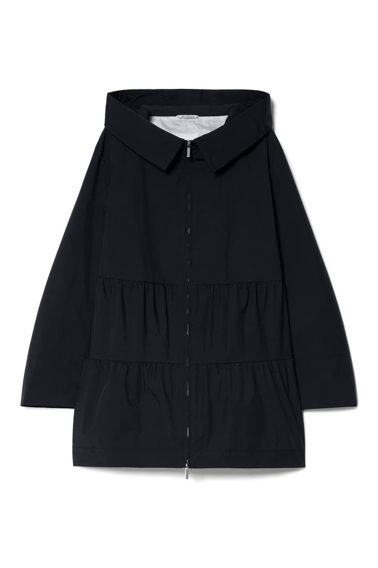 Samba Water Repellent Peplum Raincoat, Alternate, color, MIDNIGHT BLUE