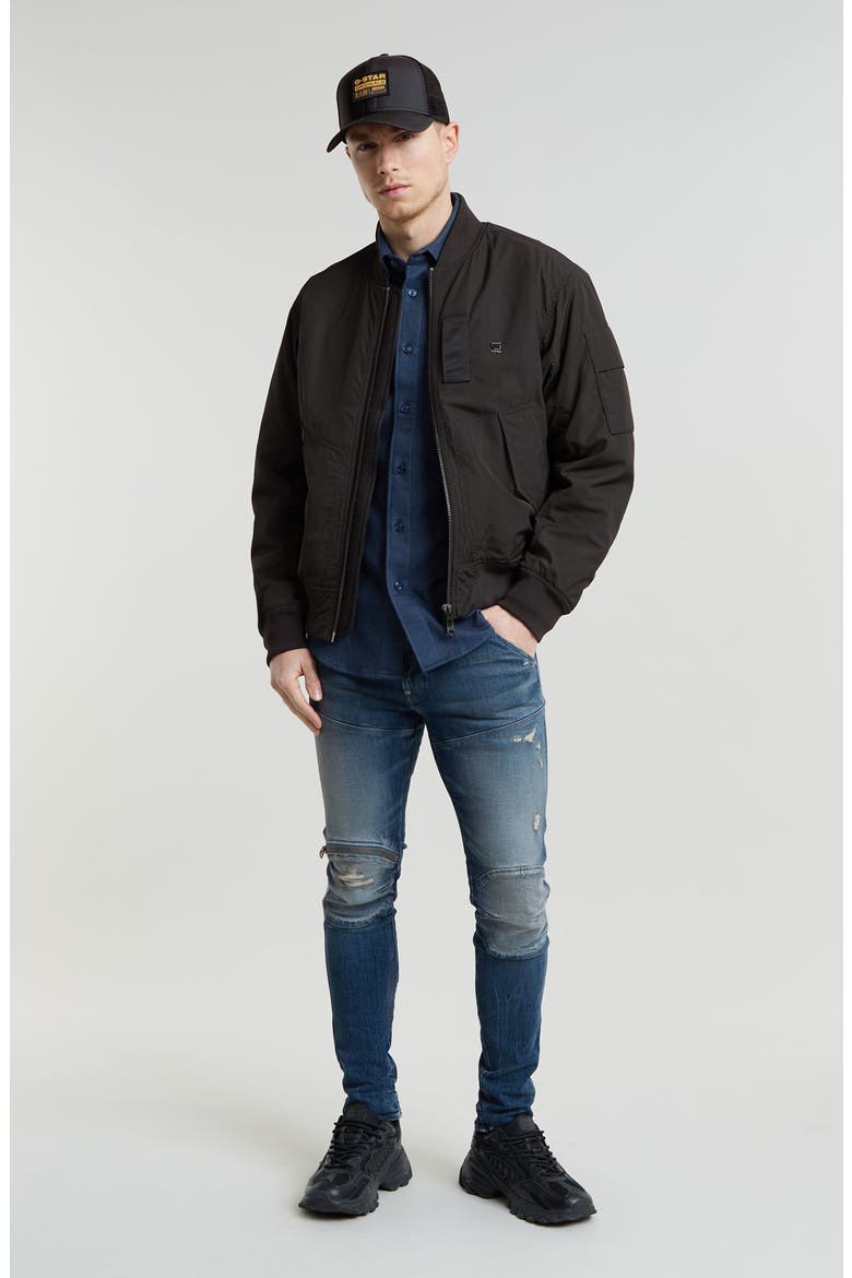Flight GA-1 Padded Bomber Jacket, Alternate, color, NEO-BLACK