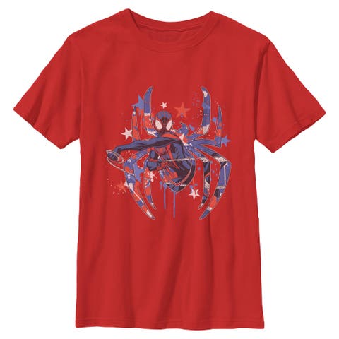 Boy's Marvel Patriotic Spider Logo  Graphic T-Shirt