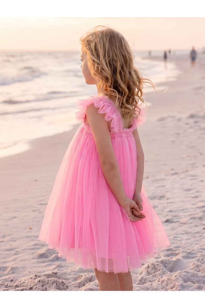 Seaside Sequin Shell Party Dress, Alternate, color, Pink
