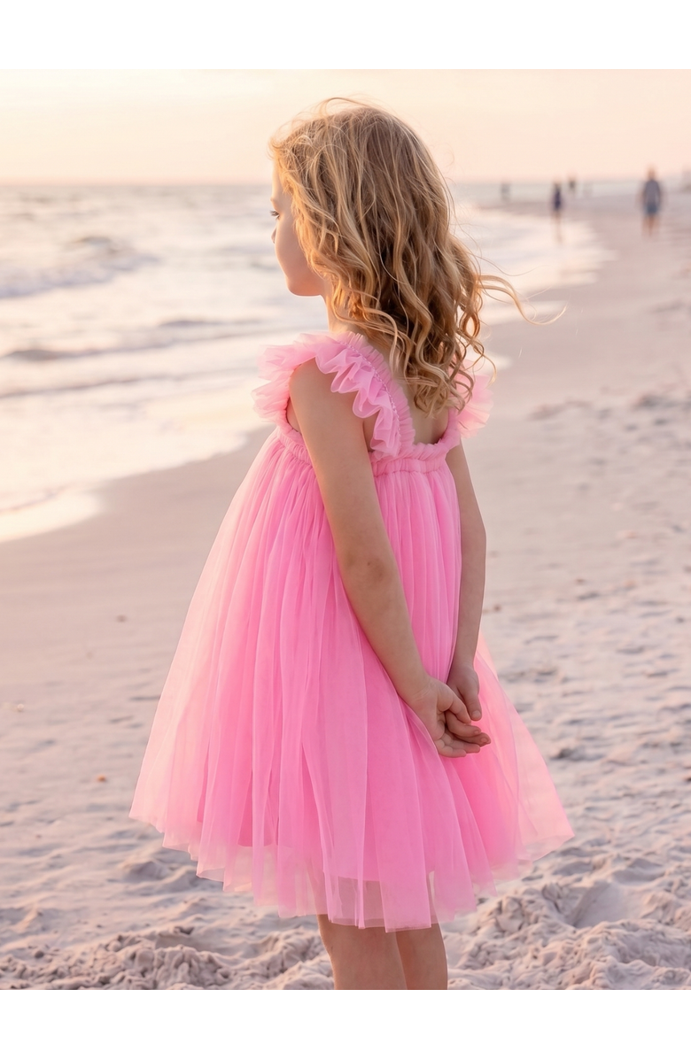 Mia Belle Girls Seaside Sequin Shell Party Dress, Alternate, color, Pink