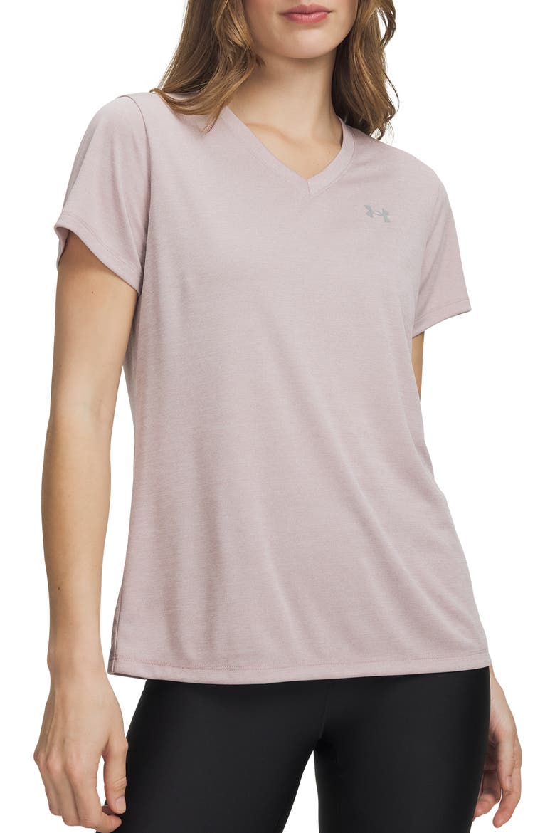 Velocity Twist V-Neck T-Shirt, Main, color, TOURMALINE PINK