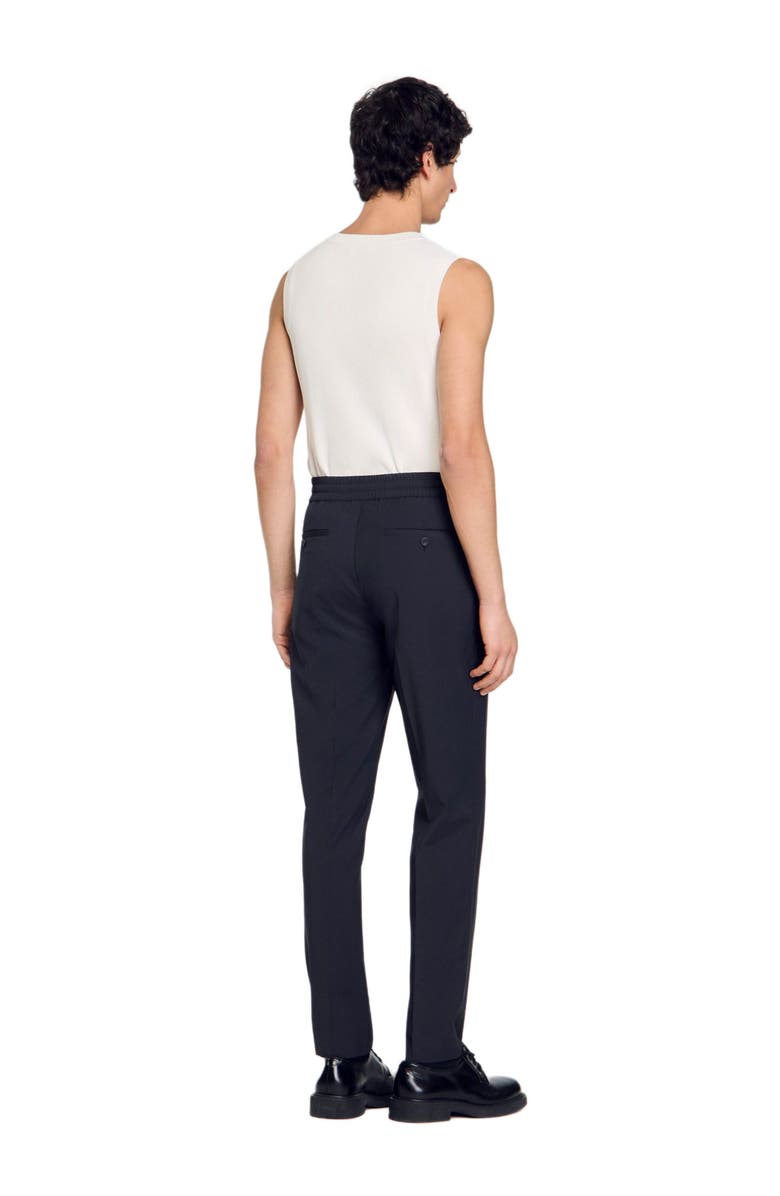 SANDRO Elasticated straight-leg trousers, Alternate, color, Fonte