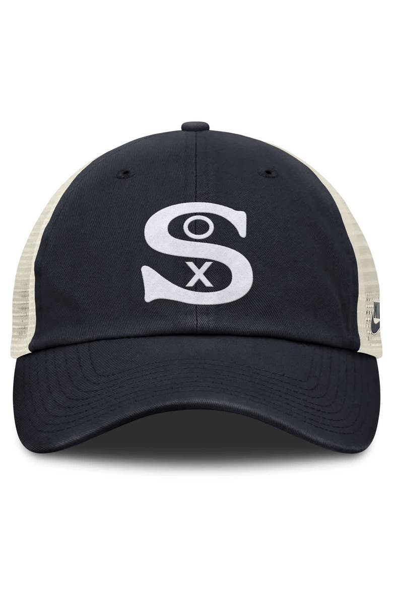 Nike Men's Nike Navy/Natural Chicago White Sox Cooperstown Collection Club Trucker Adjustable Hat, Alternate, color, 