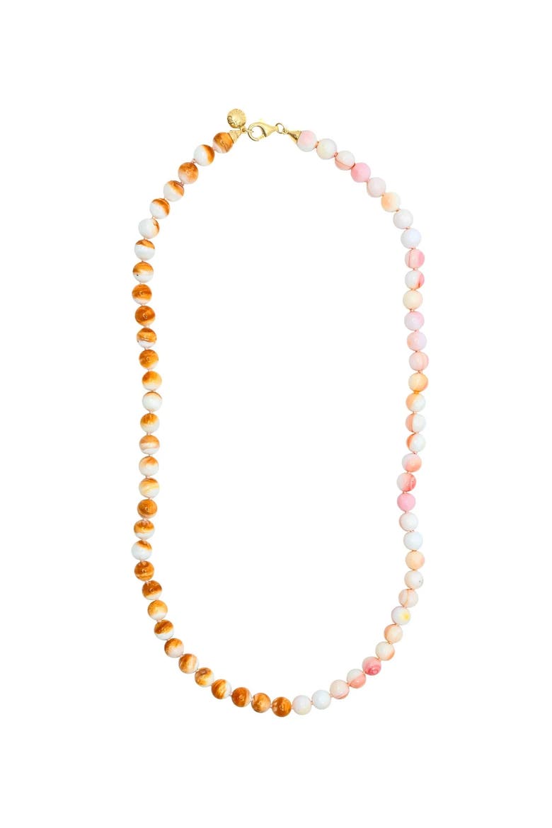 Shell Rope Necklace, Main, color, Pink Orange Multi