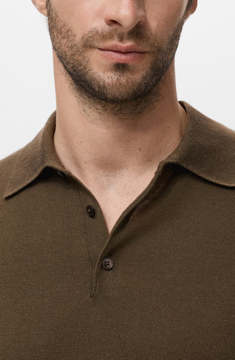 MANGO Wool Sweater Polo, Alternate, color, Olive Green