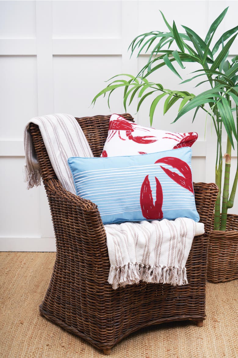 Lobster Accent Pillow, Alternate, color, Red