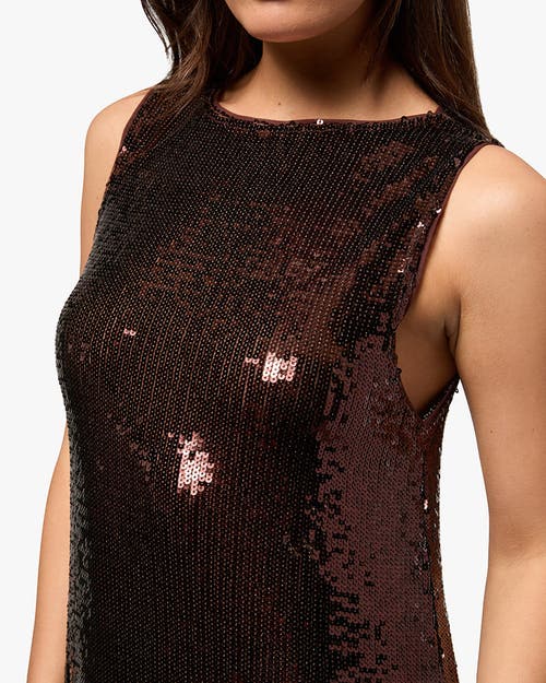 Weworewhat Sequin Maxi Dress In Chocolate