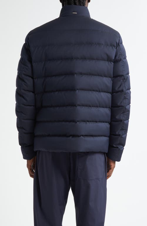 Herno Quilted Bomber Jacket In Blue