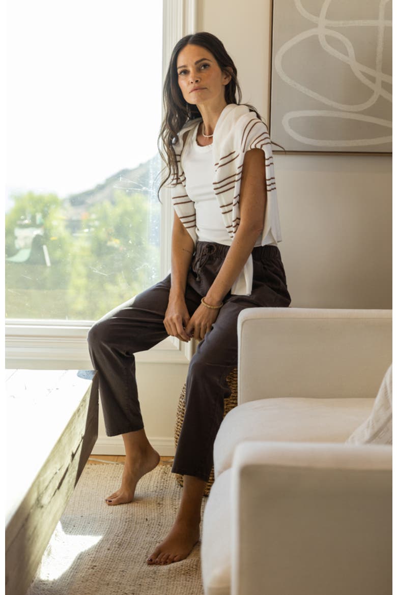 Zoe Twill Pant, Alternate, color, Espresso