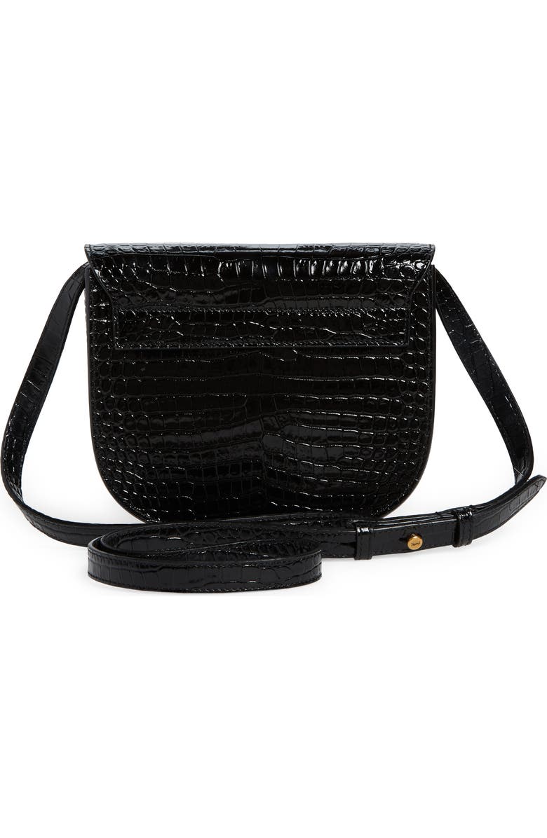Saint Laurent Kaia Croc Embossed Leather Crossbody Bag, Alternate, color,
