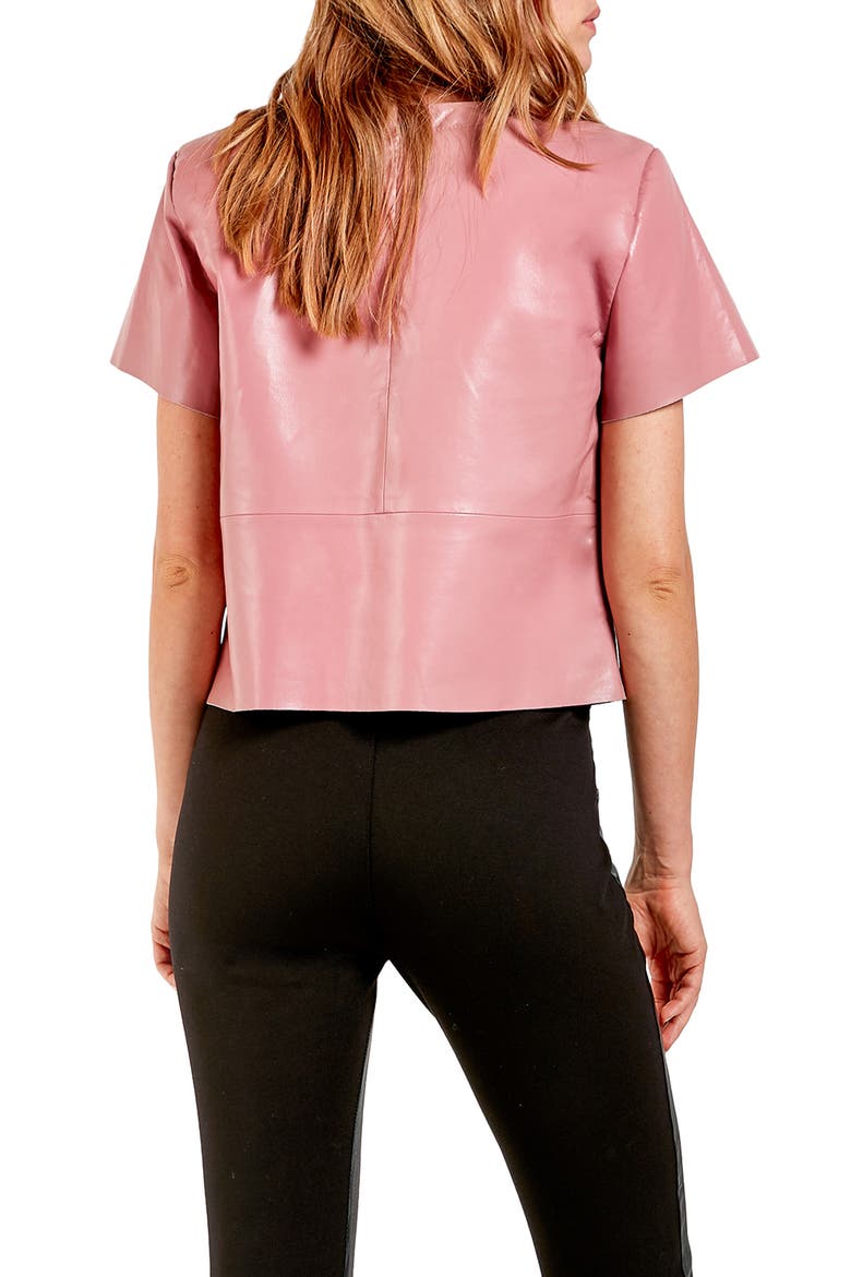 Awaken Recycled Leather T-Shirt, Alternate, color, MAUVE