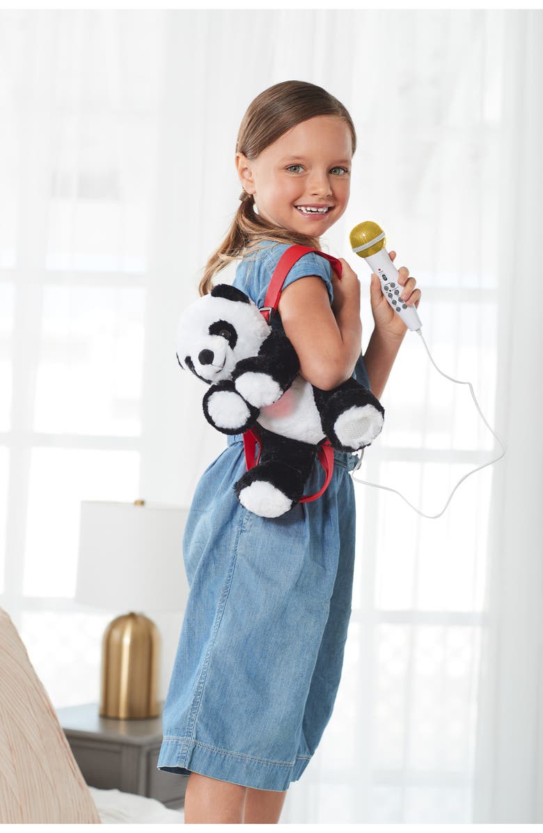 Singing Machine Plush Panda Bear Toy with Sing Along Microphone, Alternate, color, 