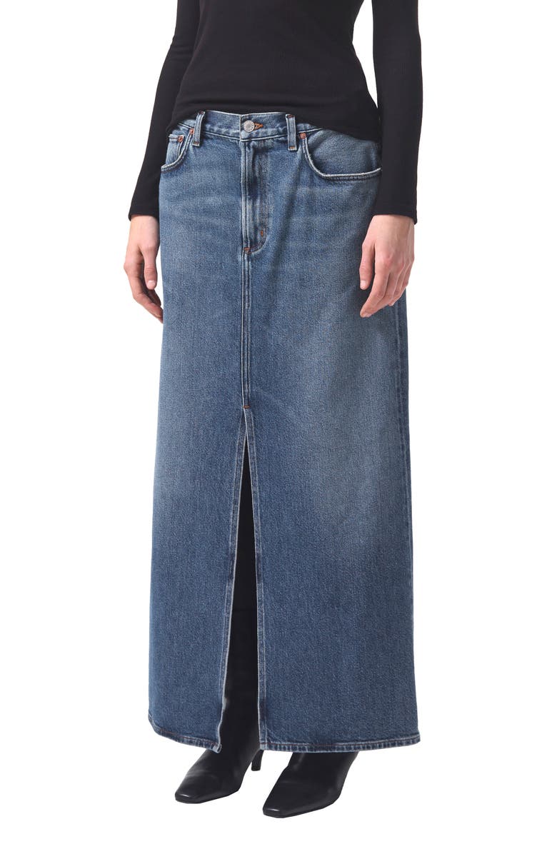 AGOLDE Leif Longline Denim Skirt, Alternate, color, Swing
