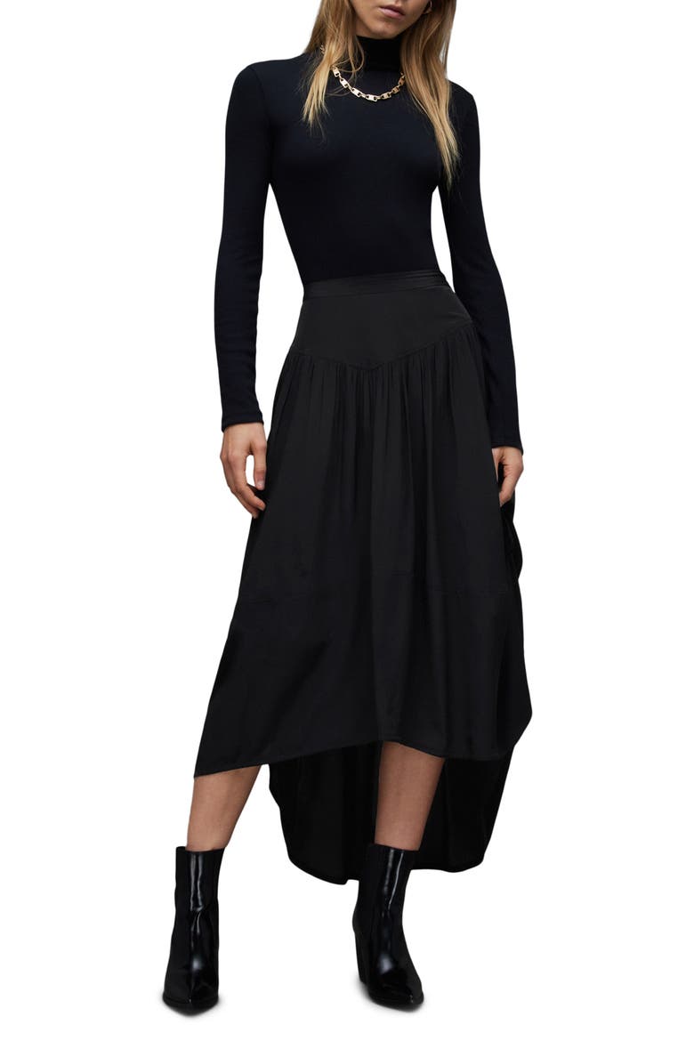 Kaye High-Low Skirt, Alternate, color, BLACK