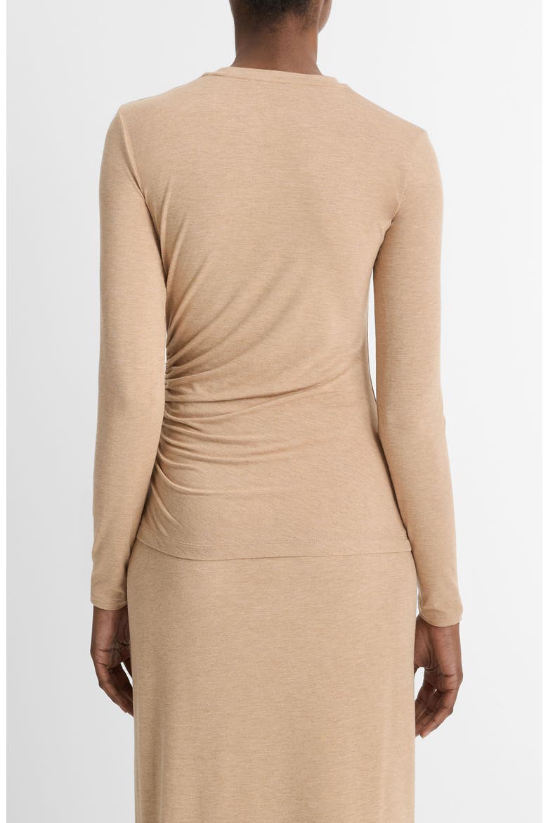 Side Drape Crewneck Top, Alternate, color, H CASHEW