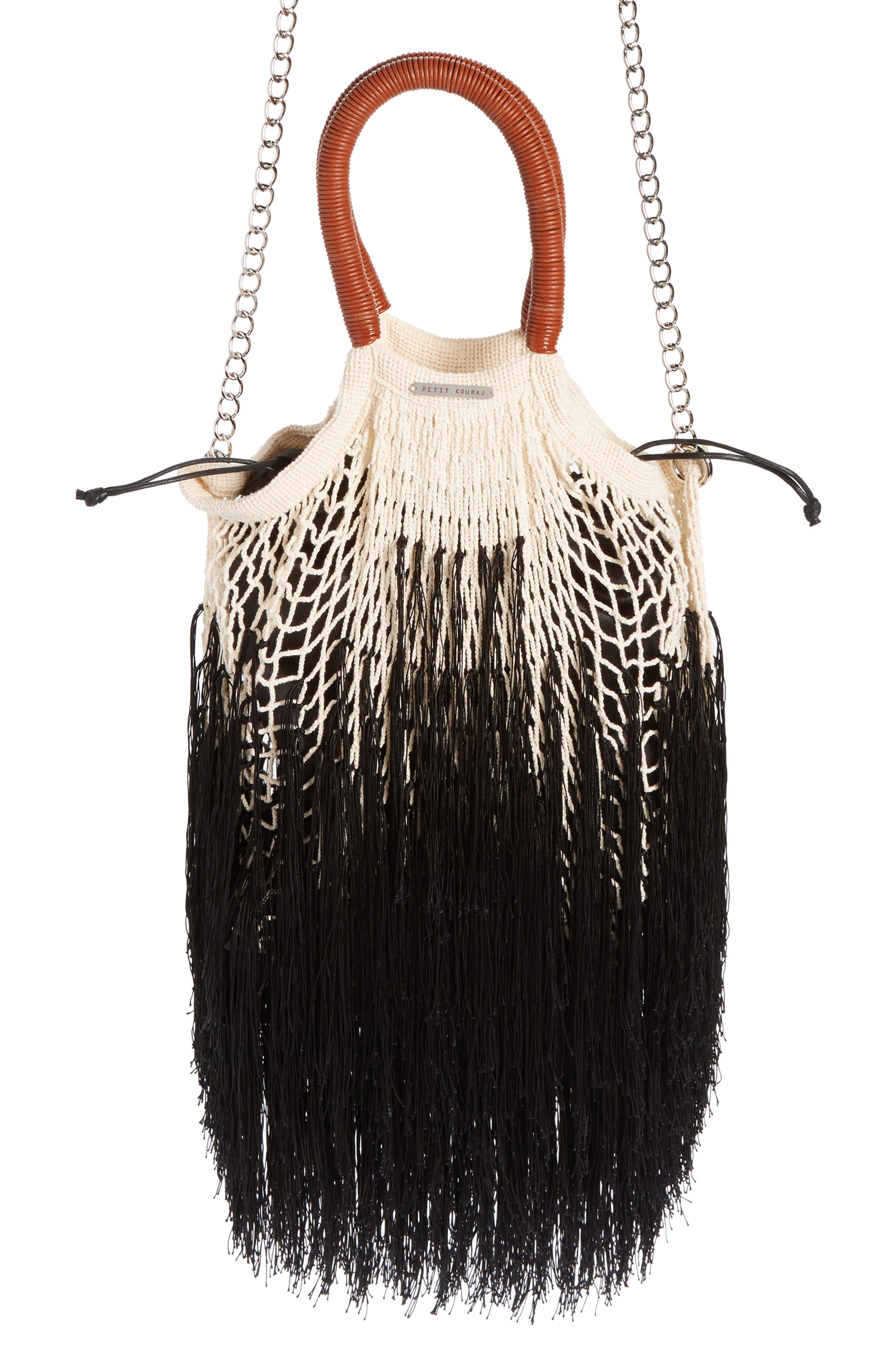 Large Vessal Fringe Convertible Bag, Main, color, FOSSIL