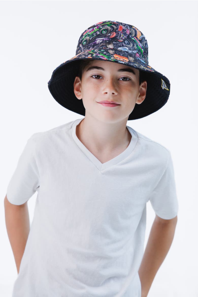Bucket Hat, Alternate, color, Black Monster Jam