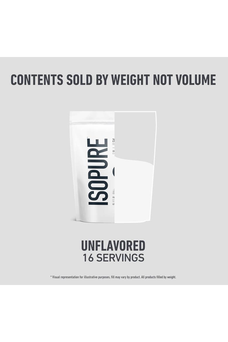 Zero Carb 100% Whey Protein Isolate Powder, Unflavored, 25g Protein, About 16 Servings, Alternate, color, None