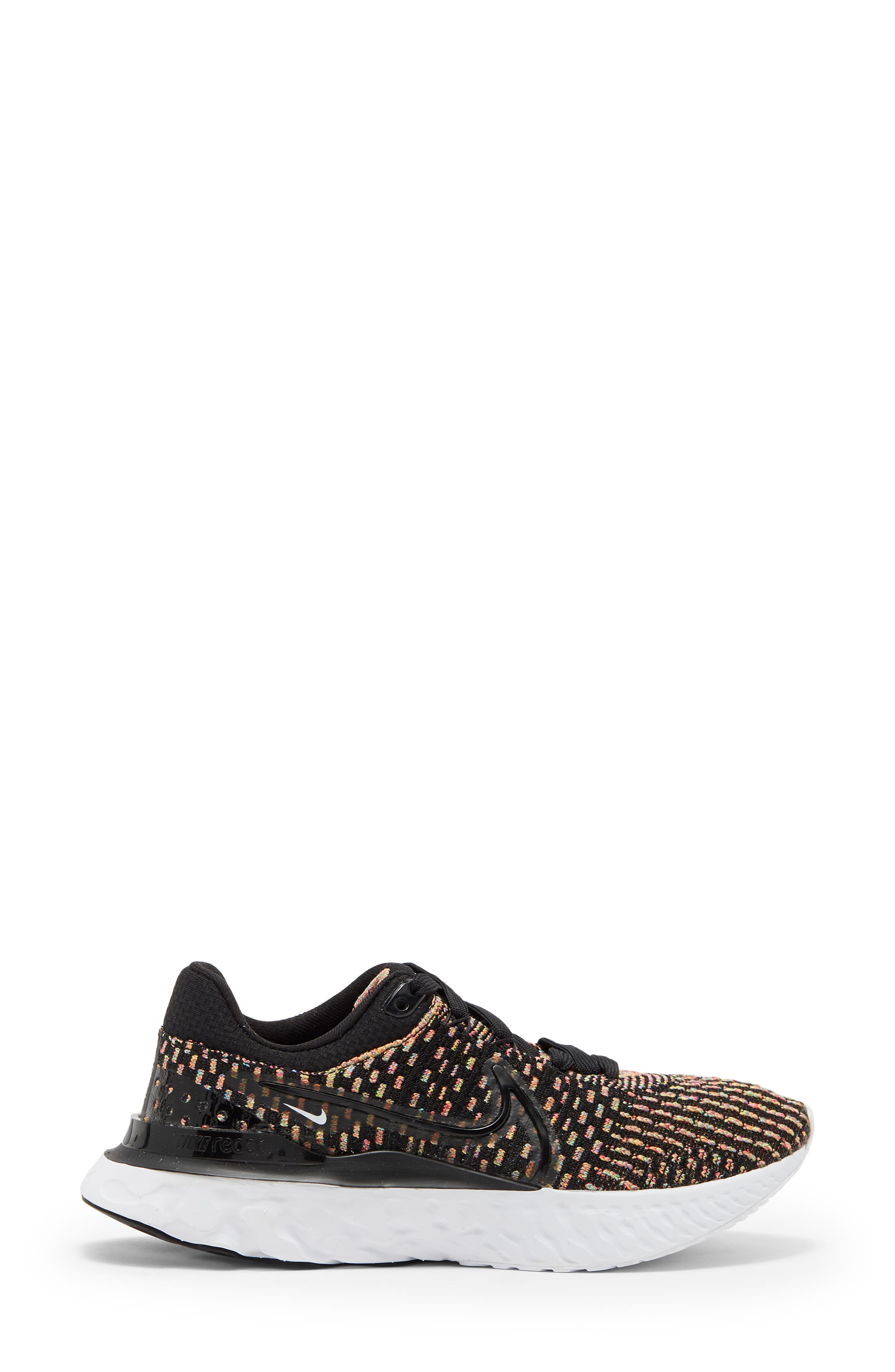 React Infinity Flyknit Running Shoe, Alternate, color, BLACK/ BLACK/ WHITE