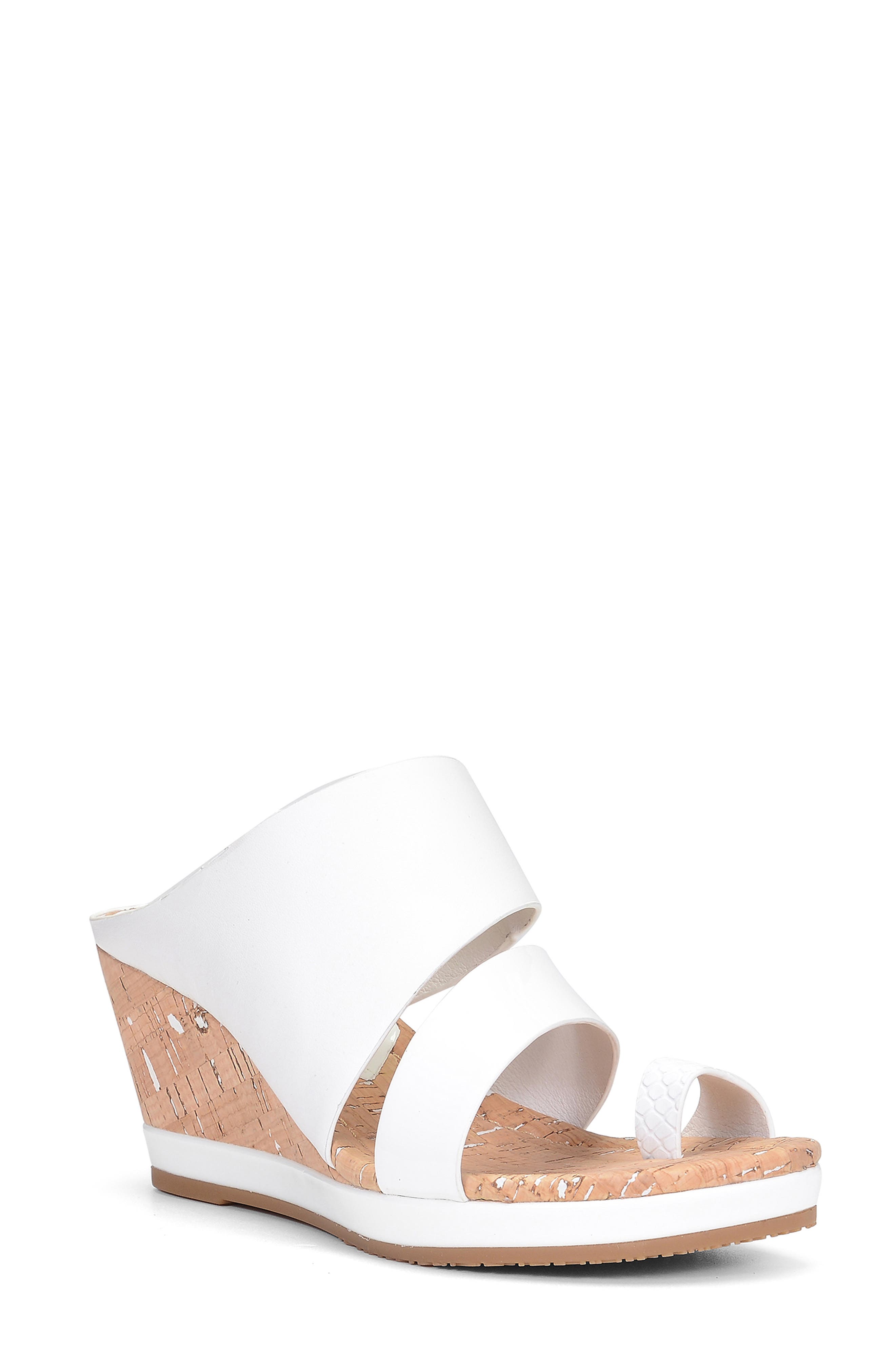 Montce Wedge Slide Sandal, Main, color, WHITE LEATHER