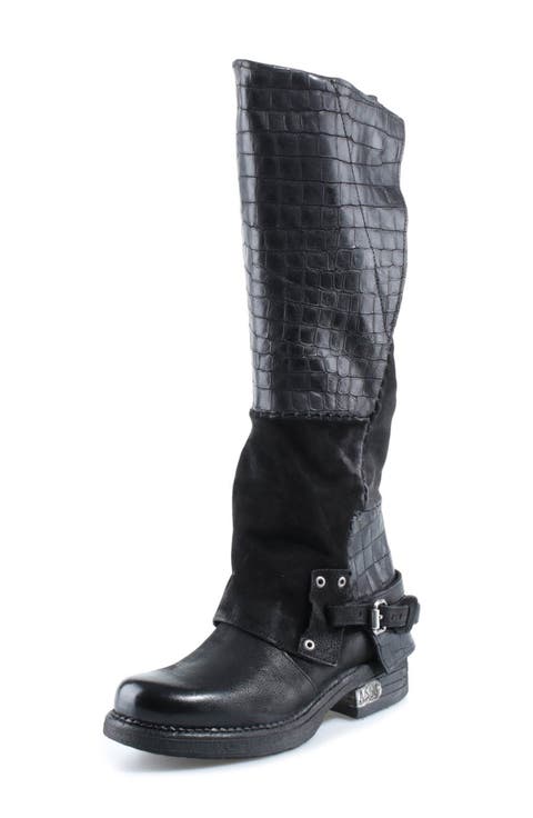 Perkins Croc Embossed Leather Boot