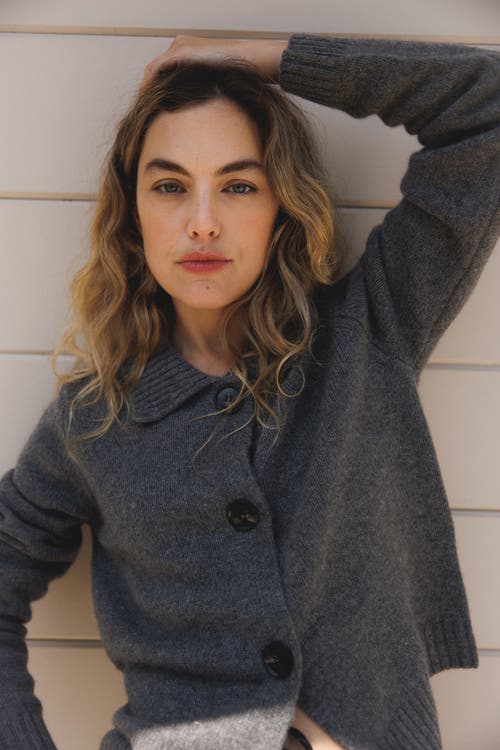 Vir Vita Kaia Cardigan In Gray
