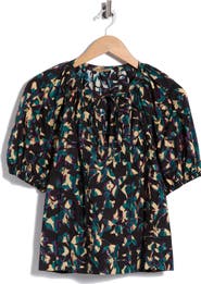 Ulla Johnson Loli Split Neck Cotton Top