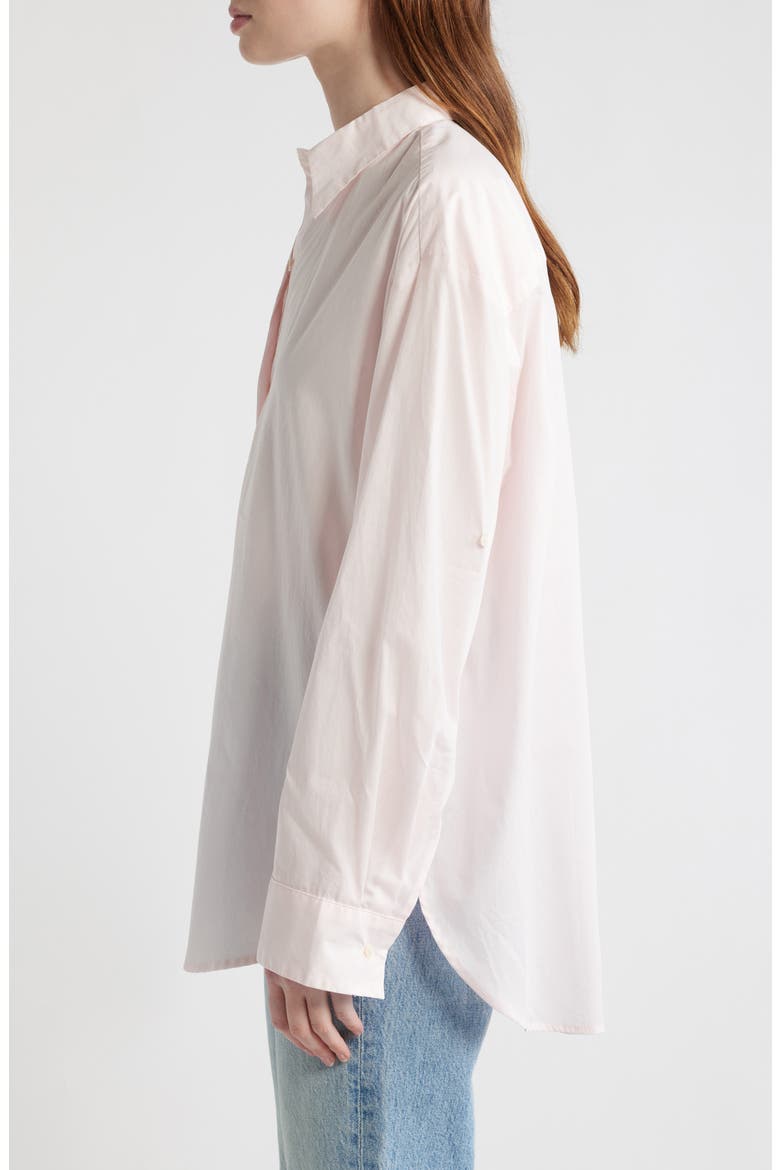 Oversize Cotton Button-Up Shirt, Alternate, color, BABY PINK
