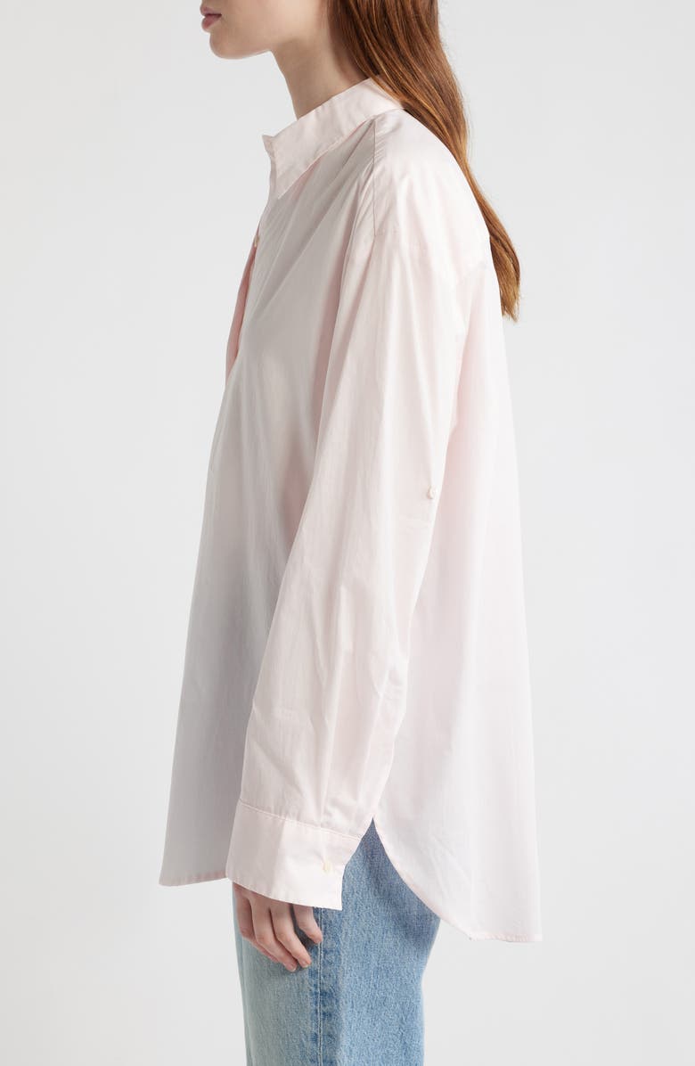 CISSA Oversize Cotton Button-Up Shirt, Alternate, color, Baby Pink