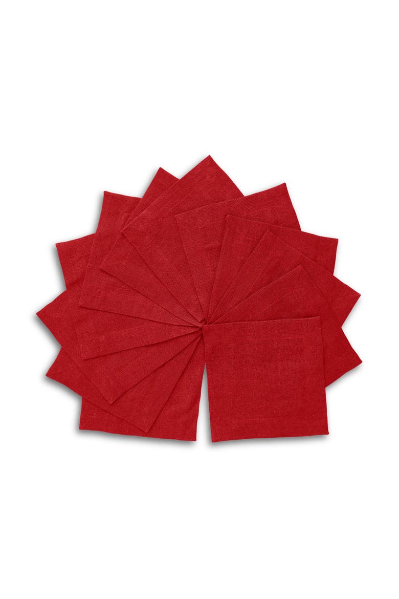 Linen Cocktail Napkins Set of 12, 6 x 6" - Sonoma, Main, color, Red