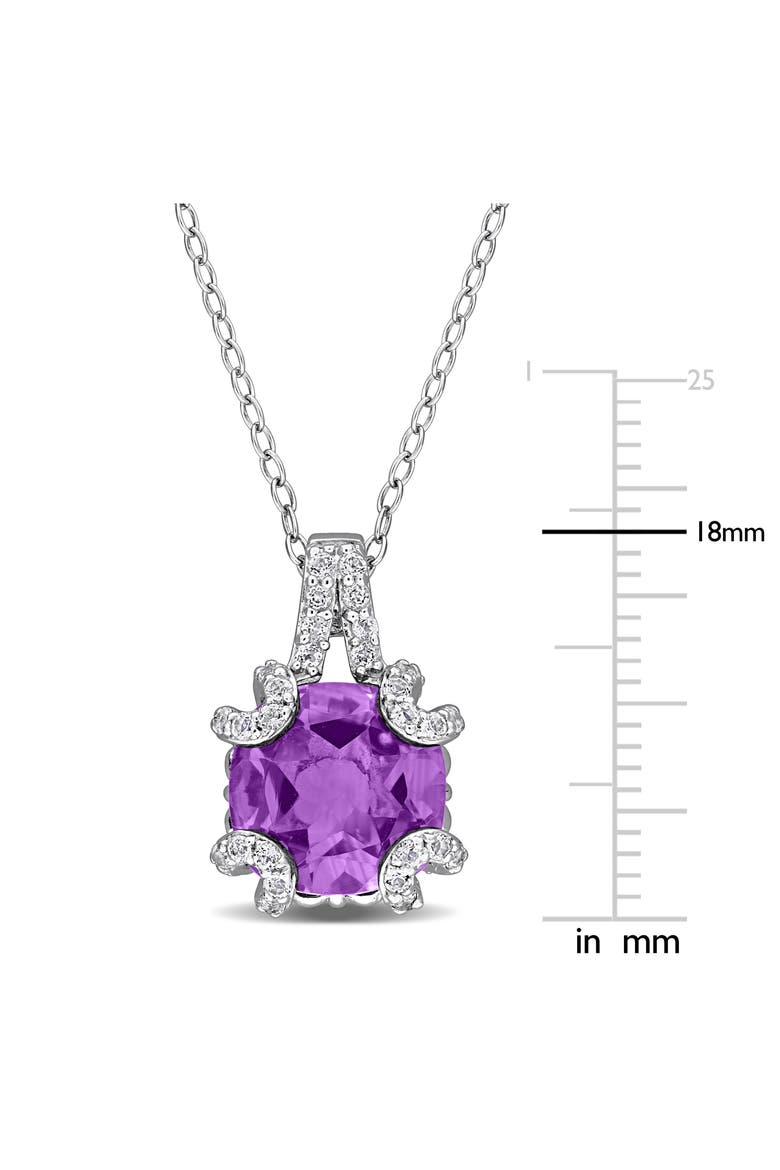 Semiprecious Stone & White Topaz Pendant Necklace, Alternate, color, PURPLE