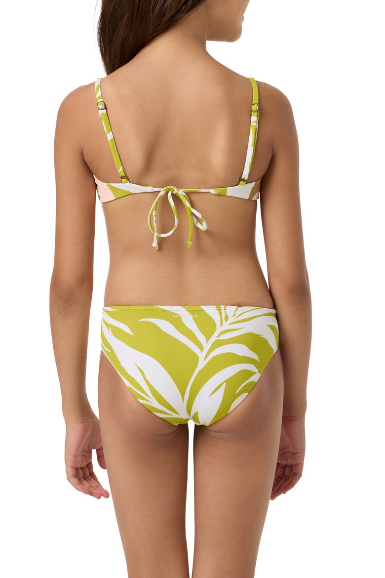 Kids' Skylar Palm Reversible Two-Piece Swimsuit, Alternate, color, CHARTREUSE