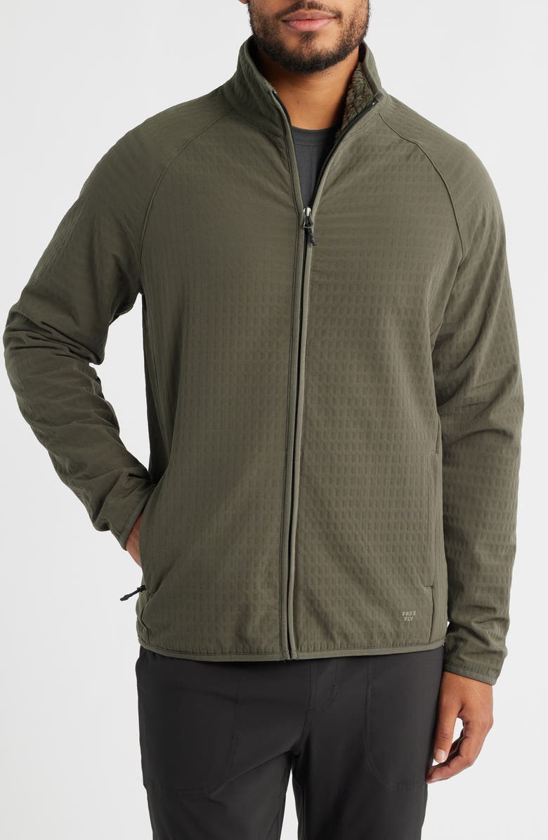 Free Fly Bonded Grid Fleece Zip Jacket, Alternate, color, Dark Forest
