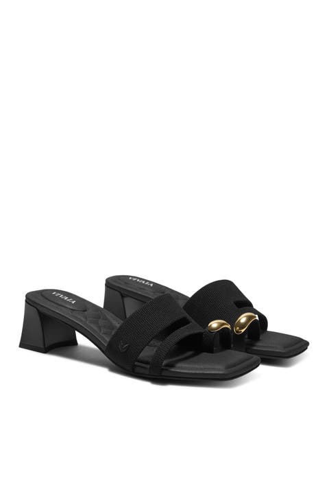 Square-Toe Toe Ring Sandals