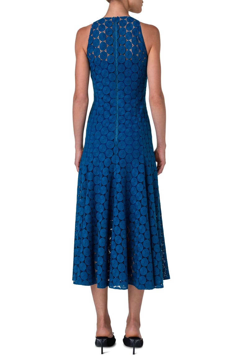 Dot Guipure Lace A-Line Midi Dress, Alternate, color, MEDIUM BLUE DENIM